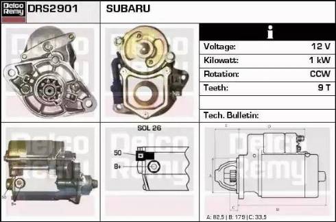 Remy DRS2901 - Стартер autospares.lv