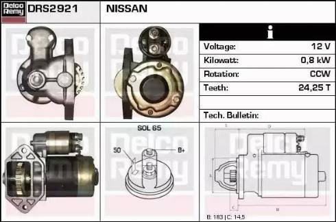 Remy DRS2921 - Стартер autospares.lv