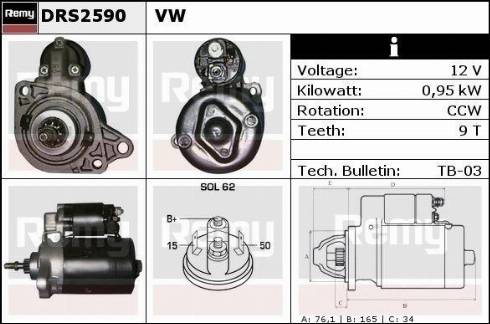 Remy DRS2590X - Стартер autospares.lv