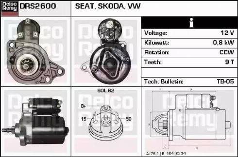 Remy DRS2600 - Стартер autospares.lv