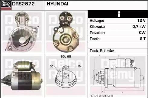 Remy DRS2872 - Стартер autospares.lv