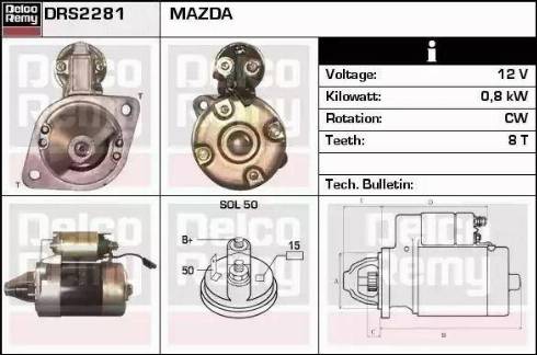 Remy DRS2281 - Стартер autospares.lv