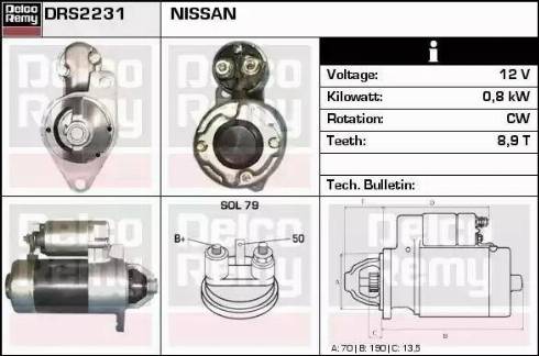 Remy DRS2231 - Стартер autospares.lv