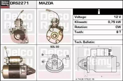 Remy DRS2271 - Стартер autospares.lv