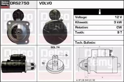 Remy DRS2750 - Стартер autospares.lv