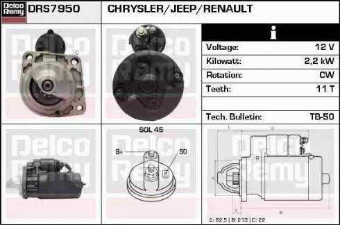 Remy DRS7950 - Стартер autospares.lv