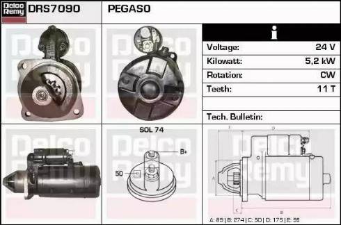 Remy DRS7090 - Стартер autospares.lv