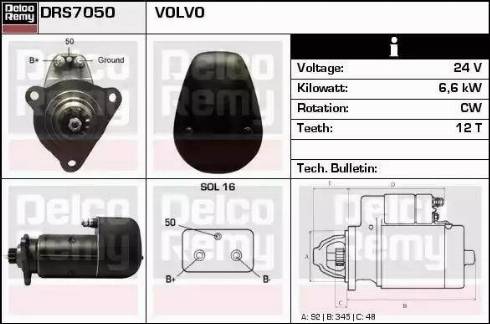 Remy DRS7050 - Стартер autospares.lv