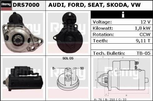 Remy DRS7000X - Стартер autospares.lv