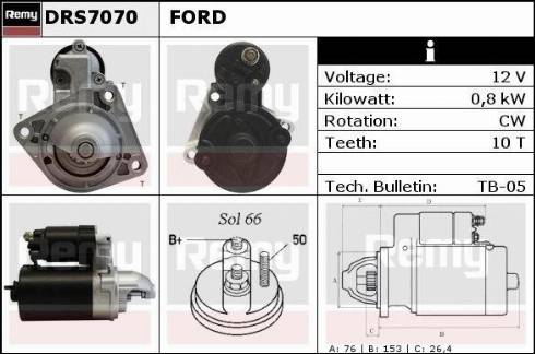 Remy DRS7070X - Стартер autospares.lv