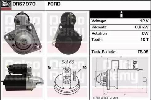 Remy DRS7070N - Стартер autospares.lv