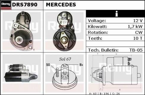 Remy DRS7890X - Стартер autospares.lv