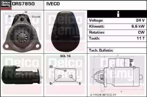 Remy DRS7850 - Стартер autospares.lv