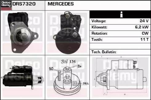 Remy DRS7320 - Стартер autospares.lv