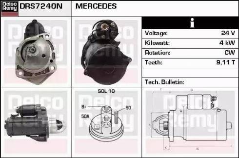 Remy DRS7240N - Стартер autospares.lv