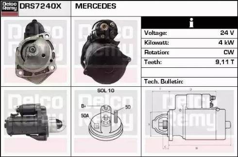 Remy DRS7240X - Стартер autospares.lv