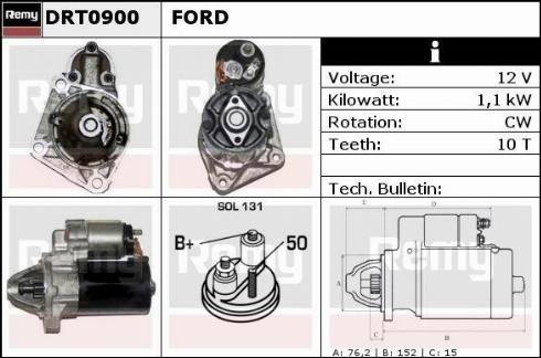 Remy DRT0900X - Стартер autospares.lv