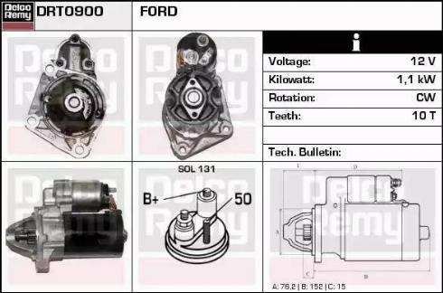 Remy DRT0900 - Стартер autospares.lv