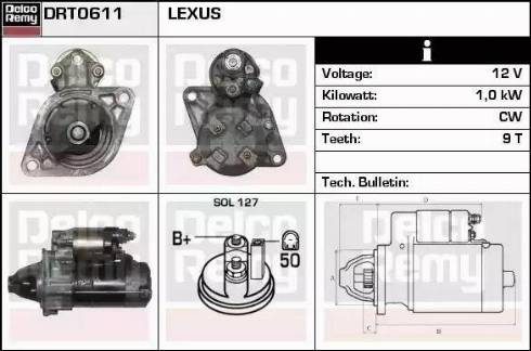 Remy DRT0611 - Стартер autospares.lv