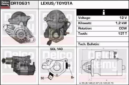 Remy DRT0631 - Стартер autospares.lv