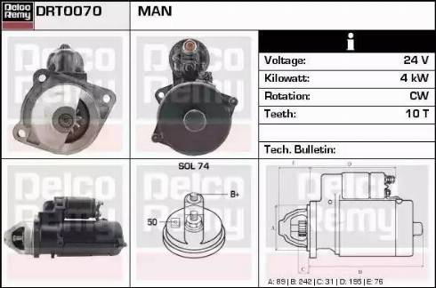 Remy DRT0070 - Стартер autospares.lv