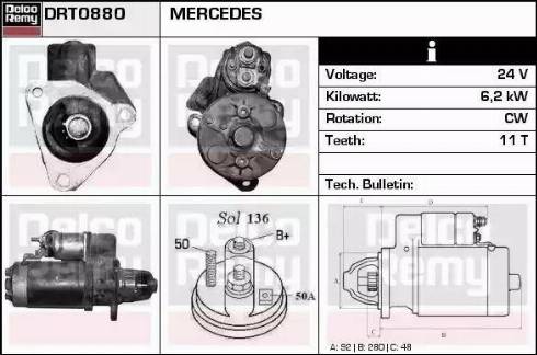 Remy DRT0880 - Стартер autospares.lv