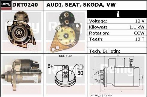 Remy DRT0240X - Стартер autospares.lv