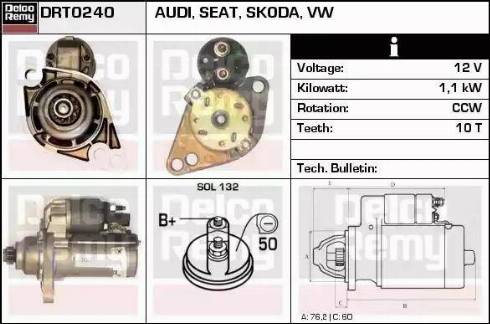 Remy DRT0240 - Стартер autospares.lv