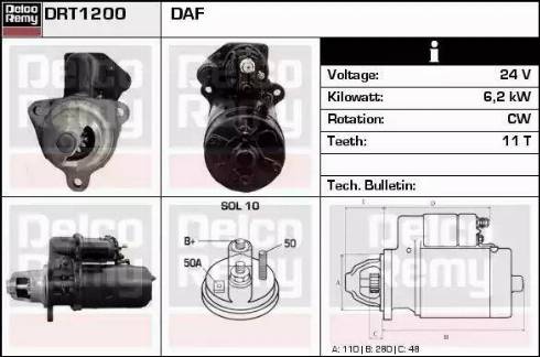 Remy DRT1200 - Стартер autospares.lv