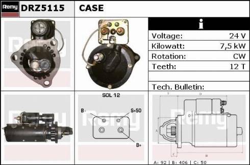 Remy DRZ5115 - Стартер autospares.lv