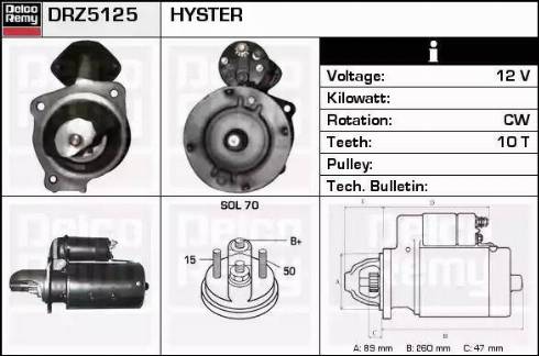 Remy DRZ5125 - Стартер autospares.lv