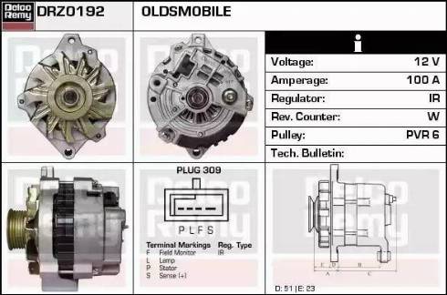 Remy DRZ0192 - Генератор autospares.lv