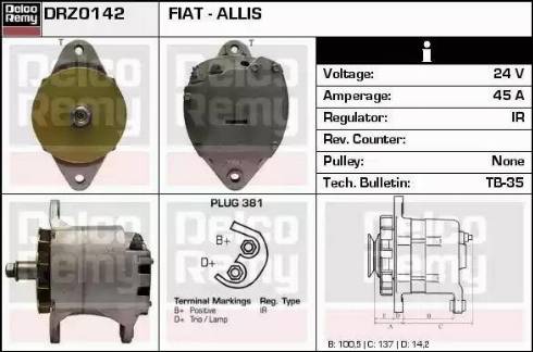 Remy DRZ0142 - Генератор autospares.lv