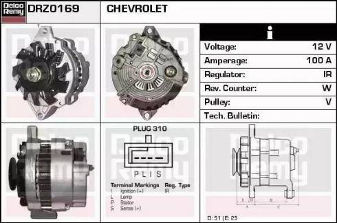 Remy DRZ0169 - Генератор autospares.lv