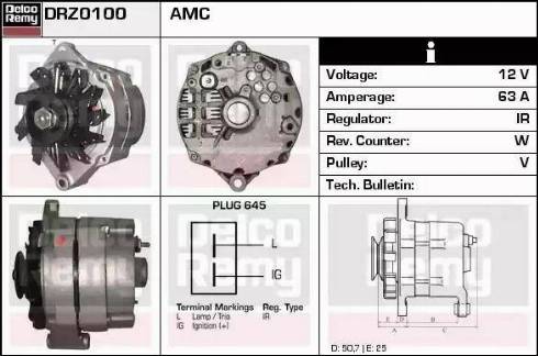 Remy DRZ0100 - Генератор autospares.lv