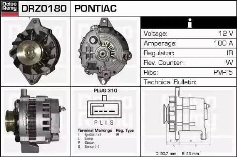 Remy DRZ0180 - Генератор autospares.lv