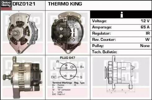 Remy DRZ0121 - Генератор autospares.lv