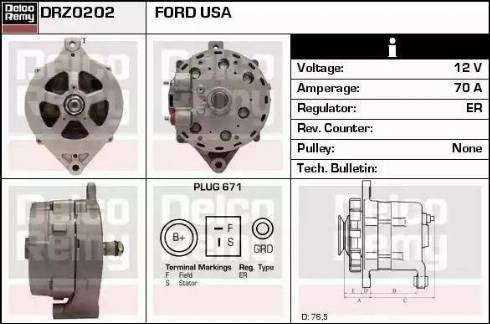 Remy DRZ0202 - Генератор autospares.lv