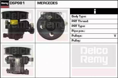 Remy DSP981 - Гидравлический насос, рулевое управление, ГУР autospares.lv