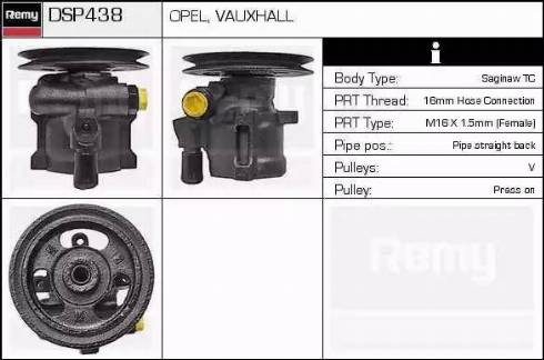 Remy DSP438 - Гидравлический насос, рулевое управление, ГУР autospares.lv