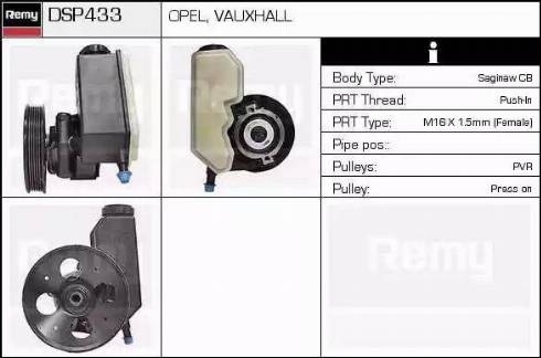 Remy DSP433 - Гидравлический насос, рулевое управление, ГУР autospares.lv