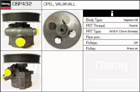 Remy DSP432 - Гидравлический насос, рулевое управление, ГУР autospares.lv