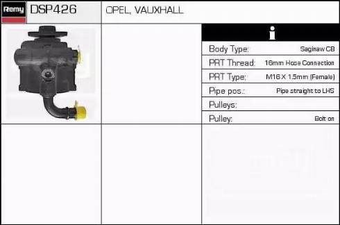 Remy DSP426 - Гидравлический насос, рулевое управление, ГУР autospares.lv