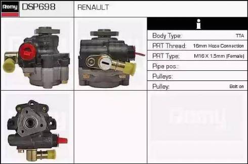 Remy DSP698 - Гидравлический насос, рулевое управление, ГУР autospares.lv