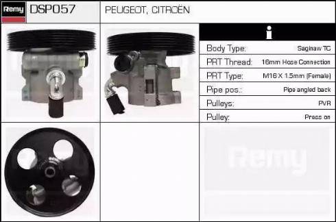 Remy DSP057 - Гидравлический насос, рулевое управление, ГУР autospares.lv