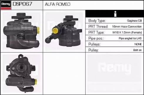 Remy DSP067 - Гидравлический насос, рулевое управление, ГУР autospares.lv