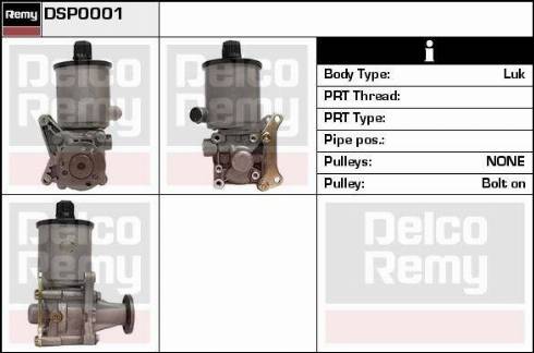 Remy DSP0001 - Гидравлический насос, рулевое управление, ГУР autospares.lv