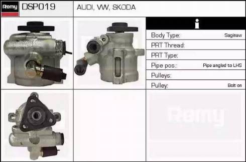 Remy DSP019 - Гидравлический насос, рулевое управление, ГУР autospares.lv