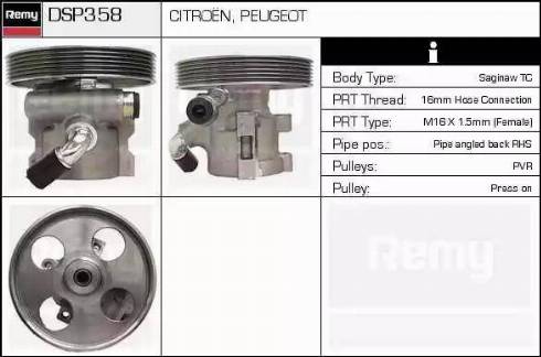 Remy DSP358 - Гидравлический насос, рулевое управление, ГУР autospares.lv