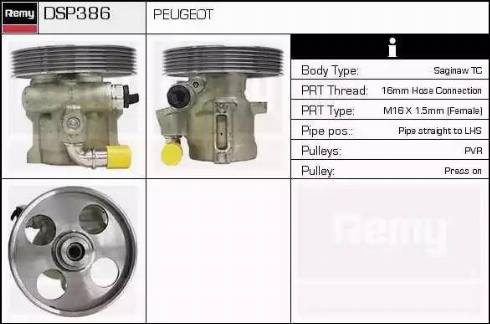 Remy DSP386 - Гидравлический насос, рулевое управление, ГУР autospares.lv